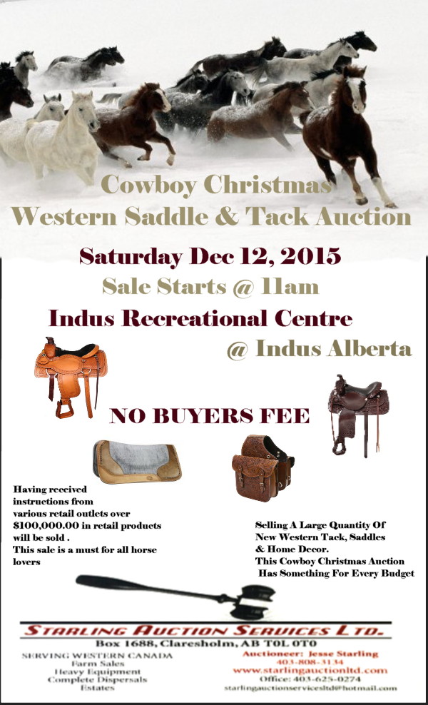 Show Ad Horse Canada Tack & Apparel Canada Alberta Calgary Christmas Tack Auction